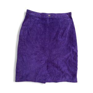 True Vintage Global Identity Genuine Purple Suede Pencil Skirt